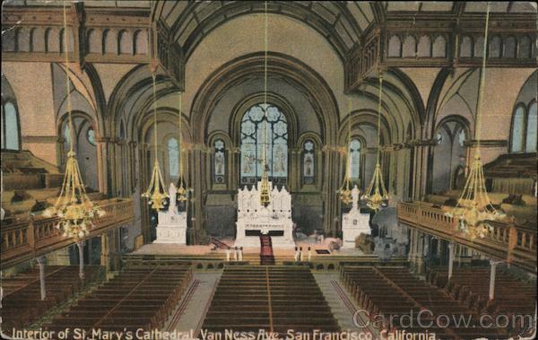 Interior of St. Mary's Cathedral, Van Ness Avenue San Francisco California