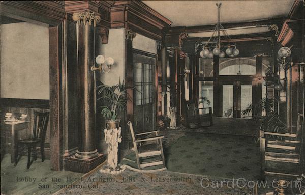 Lobby of the Hotel Adington, Ellis & Leavenworth Sts. San Francisco California