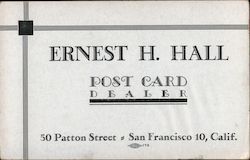 Ernest H. Hall, Post Card Dealer, 50 Patton Street Postcard