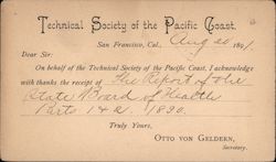 Technical Society of the Pacific Coast Postcard