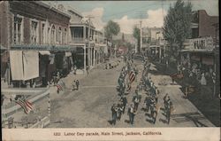 Labor Day Parade, Main Street Jackson, CA Postcard Postcard Postcard