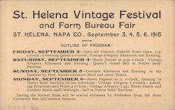 St. Helena Vintage Festival and Farm Bureau Fair, Reed Williams Art - Girl picking grapes Postcard