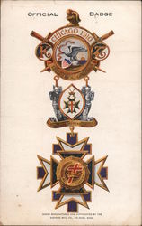 Official Badge Chicago 1910 Postcard