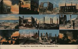 The Big Fire, April 2nd 1914 St. Augustine, FL Postcard Postcard Postcard