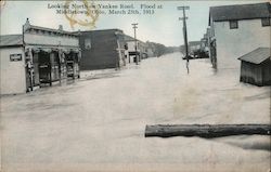Looking North on Yankee Road, Flood, March 25th, 1913 Middletown, OH Postcard Postcard Postcard
