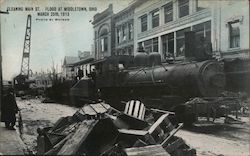 Cleaning Main St. Flood, March 25th, 1913 Middletown, OH Postcard Postcard Postcard