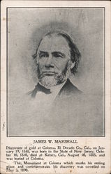 James W. Marshall, Discoverer of Gold at Coloma Men Postcard Postcard Postcard