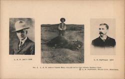 Bull killed with Henry Saddle Gun. Coffrin Studio, Miles City, Montana Postcard