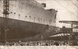 Launch of Cunard White Star Liner "Queen Mary" Postcard