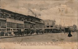 Van Ness Ave., Looking North From Geary St. Postcard