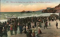 Drill by Life Saving Crew near Cliff House Postcard