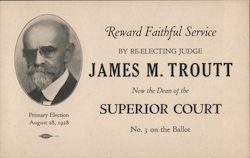Re-Elect Judge James M. Troutt Postcard