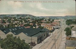 Looking up Pacific Avenue from Beach Santa Cruz, CA Postcard Postcard Postcard
