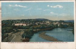 A Glimpse of the Beutiful San Lorenzo River and City of Santa Cruz from Beach Hill California Postcard Postcard Postcard