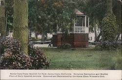 Santa Clara Plaza (Spanish for Park) Postcard