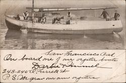 On board oyster boat Postcard