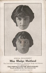 Comedienne Madge Maitland, Portola-Louvre Restaurant Postcard