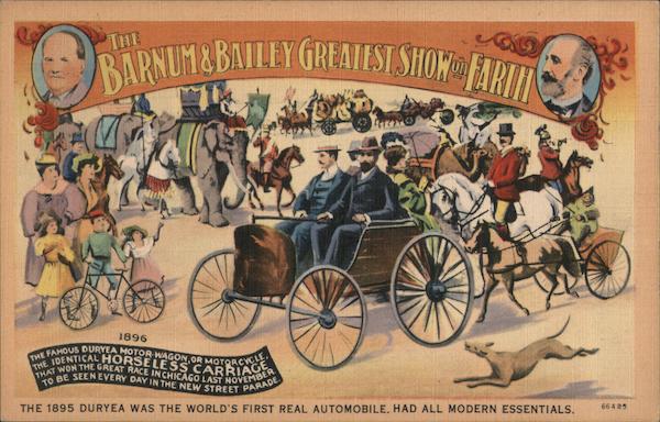The Barnum & Bailey Greatest Show on Earth, circus parade, Duryea horseless carriage