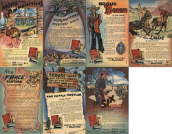 Set of 7: Western Storiettes "Dramatic True Stories of the Great West" Advertising Postcard Postcard Postcard