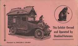 Car with smoking monkey - sale of card helps disabled veteran Ephemera
