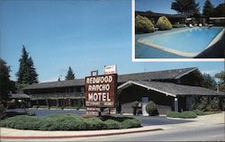 Redwood Rancho Motel Postcard