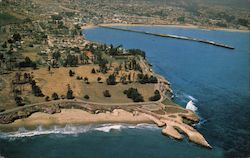 Aerial view showing Westscliffe Drive and Santa Cruz Boardwalk in background Postcard