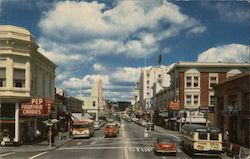 Downtown Santa Cruz, California Looking North Along Pacific Avenue From the Intersection of Lincoln and Soquel Avenues Postcard