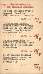 Conservation is The People's Business. Vote Yes on 4. Political Postcard Postcard Postcard