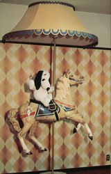 Redwood Empire Ice Arena - Snoopy atop the Antique Carousel in the arena's birthday party room Postcard
