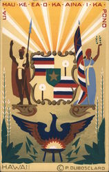 Motto and Seal of Hawaii Serigraph Postcard