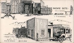 Movie Sets. R.K.O. Ranch. J.H. Richards Postcard