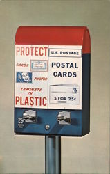 U.S. Postal Card Plastic Laminating Vending Machine Postcard