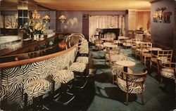 Zebra Cocktail Lounge, Huntington Hotel, Nob Hill Postcard