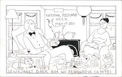 National Post Card Week 2011. Man and wife in parlor. Lew & Janet Baer Postcard