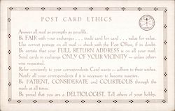 Post Card Collectors Club of America Post Card Ethics list Postcard