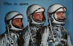 Men in Space: Grissam, Glenn and Shepard Explorers Postcard Postcard Postcard