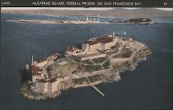 Alcatraz Island Federal Prison on San Francisco Bay Postcard