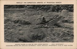 Nevills' 1942 expedition arrives at Phantom Ranch. Canoe in Canon Rapids - Signed Canoes & Rowboats Postcard Postcard Postcard