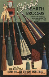 Colorful Hearth Brooms Berea, KY Advertising Curt Teich Postcard Postcard Postcard