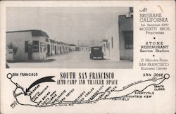 South San Francisco Auto Camp and Trailer Space Postcard