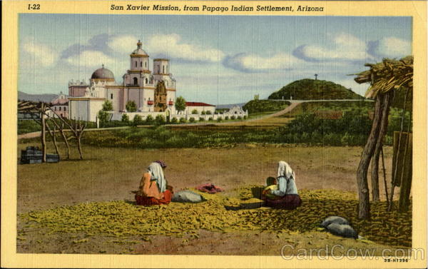 San Xavier Mission,from Papago indian settlement Tucson Arizona