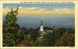 Indian Mission At Middle Village, Lake Shore Drive Postcard