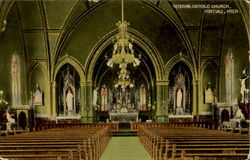 Interior catholic church Postcard