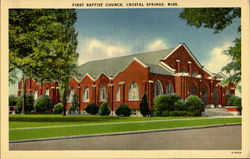 First Bapist Church Crystal Springs, MS Postcard Postcard