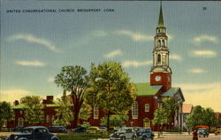 United Congregational Church Bridgeport, CT Postcard Postcard