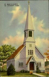 St. Mary's Church South Coventry, CT Postcard Postcard