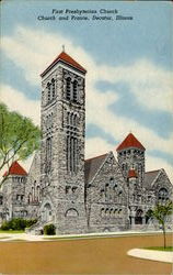 First Presbyterian Church Church And Preirie Decatur, IL Postcard Postcard