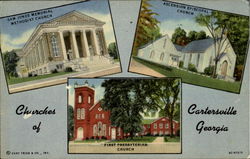 Churches of Cartersville Georgia Postcard Postcard