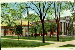 26 First Baptist Church and Sunday School Room Postcard