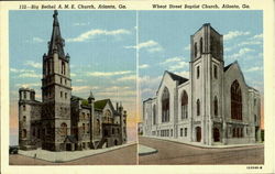 132 - Big Bethel A.M.E. Church / Wheat Street Baptist Church Postcard